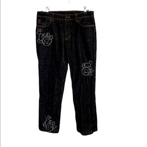 Jones New York Sport Floral Embellished Jeans 8 Petite